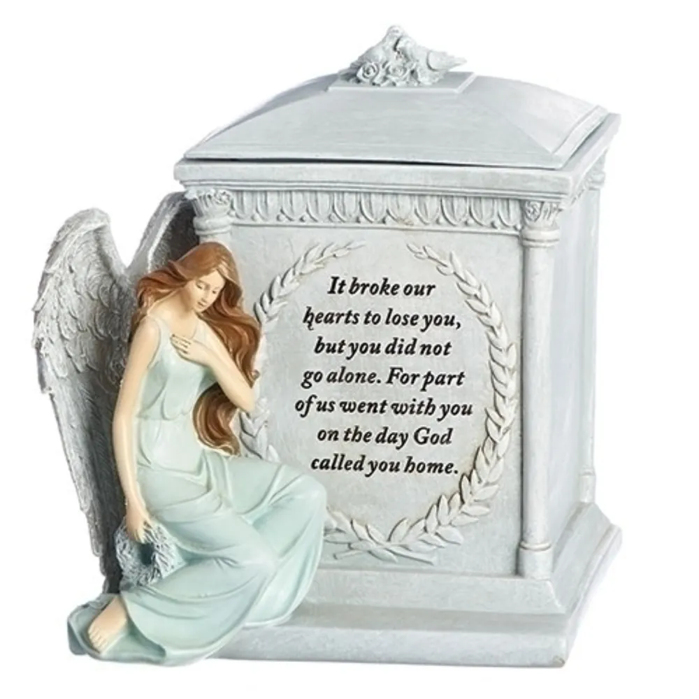 8.25″ Angel Memorial Box Outdoor Garden Statue