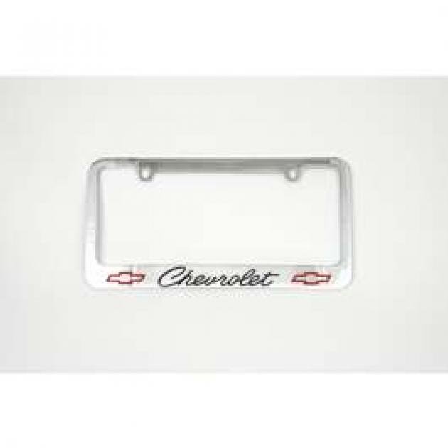 Camaro License Plate Frame, Chevrolet Script & Bowtie Logo,1967-2013