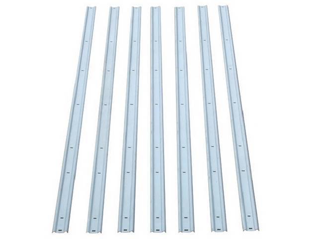 Bed Floor Skid Strip Set, Polished Stainless Steel