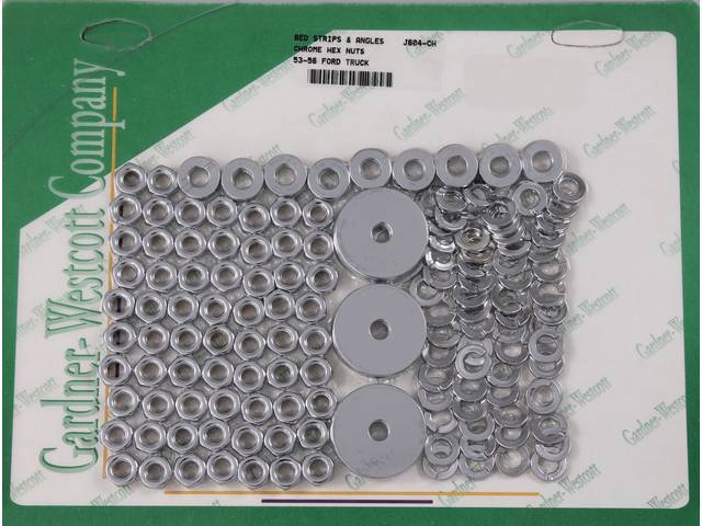 Bed Wood Strips & Angles Nut Kit, Chrome Hex Nuts