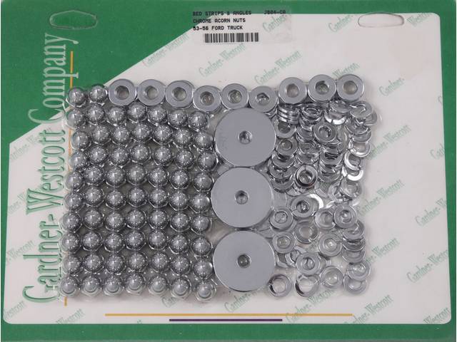 Bed Wood Strips & Angles Nut Kit, Polished Stainless Steel Acorn Nuts