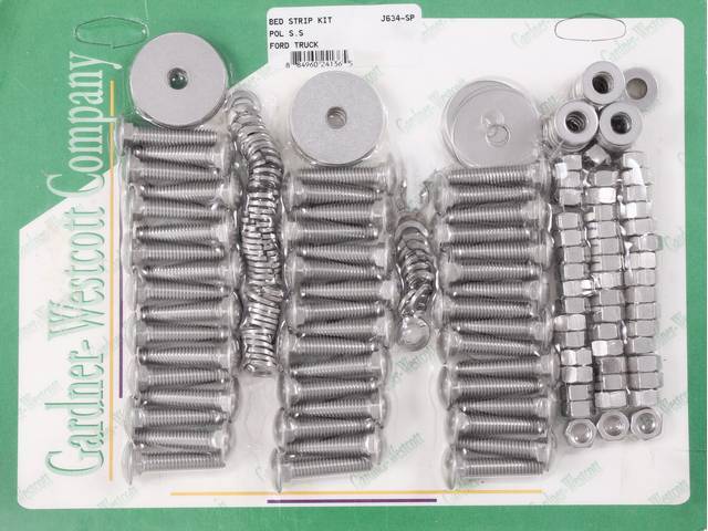 Bed Wood Strips Nut Kit, Polished Stainless Steel