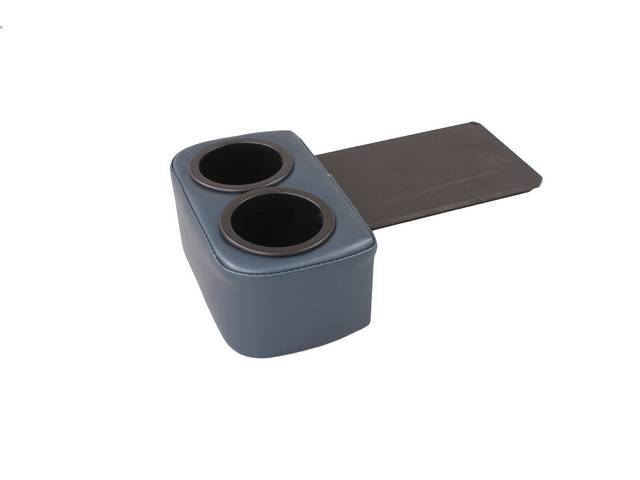 Plug and Chug Ash Tray Mounted Drink Holder, Dark Blue Sierra Grain Vinyl