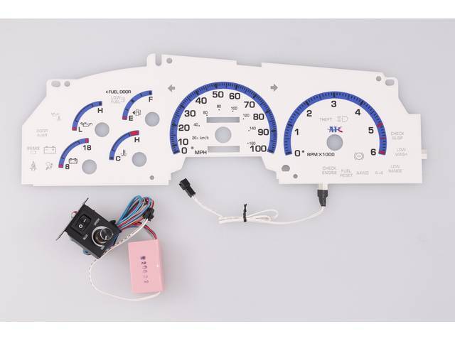 SPEED-GLO™ LUMINESCENT DASH KIT, WHITE GAUGE FACE