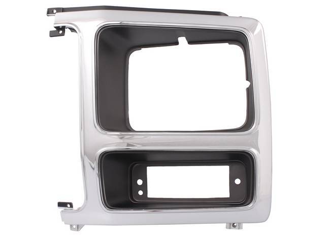 Headlight Door, LH, Chrome and Charcoal
