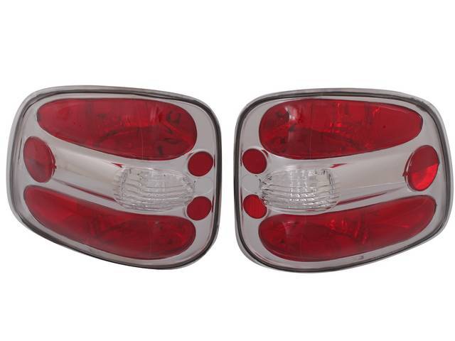 Taillight Lens, Custom Crystal Clear with Red