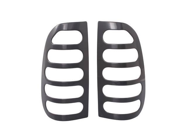 TAILLIGHT COVERS, SMOKE, BOLD RAISED DESIGN IN ABS