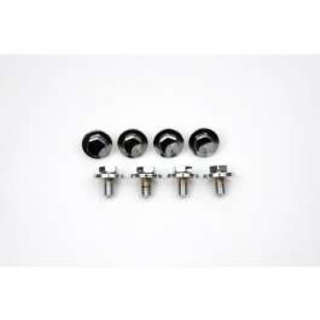 Camaro Hood Hinge Bolt Set, Bowtie Stamped, Chrome, 1967-1969