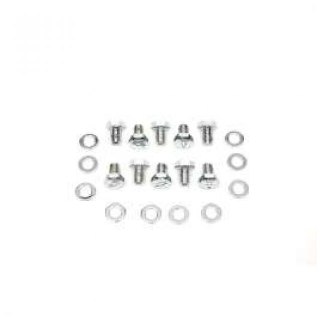 Camaro 10 Bolt Differential Cover Bolt Set, Bowtie Stamped, Chrome, 1967-1969