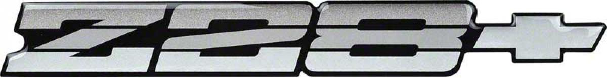 1985-86 Camaro,"Z28" Rear Panel Emblem, Tri-Color Silver Each, GM Licensed