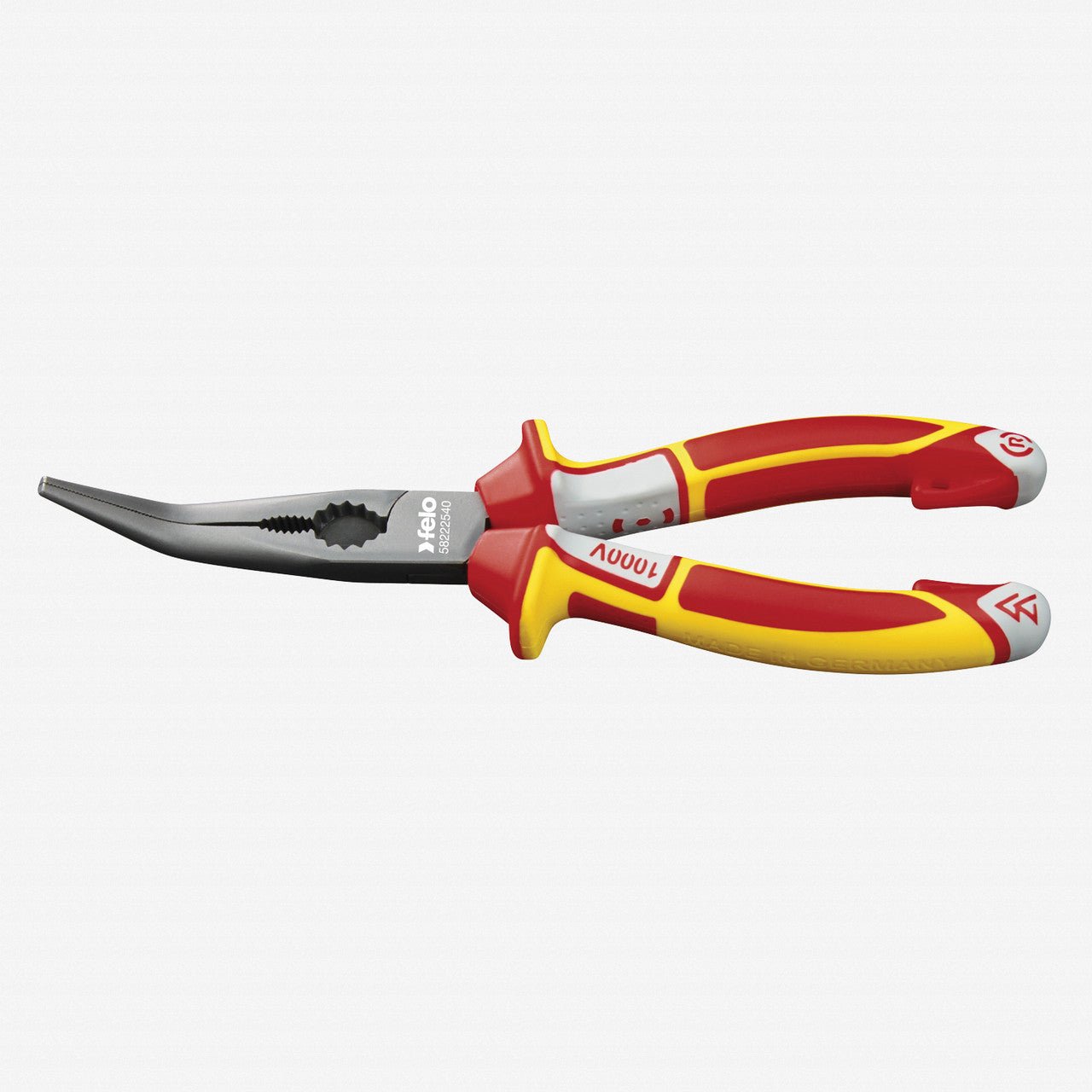 Felo 6.75" Chain Nose Radio Pliers 45 Degree Bent Nose VDE