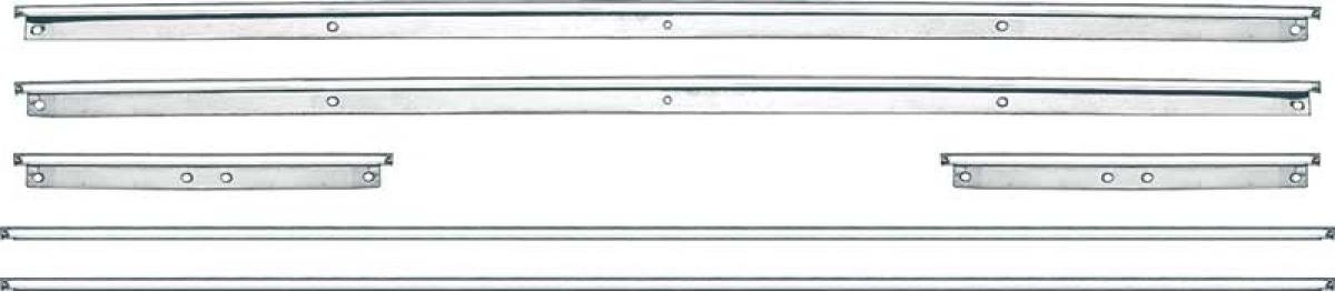 1967 Camaro, Firebird Door Panel Molding Set, Standard Interior, Convertible, 6 Piece Set