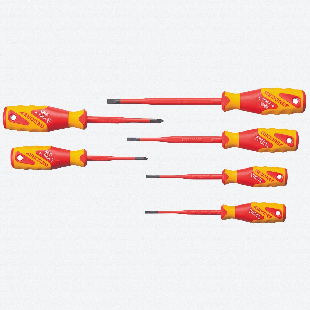 Gedore VDE 2162-2172 PZ-06 SLIM DRIVE 6 Pc Insulated Screwdriver Set