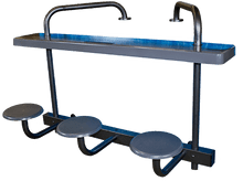 Global 3 Seat Swim-up Bar Silver Vein Frame- Granite Gray Top- GPPOTE-3ST-SV