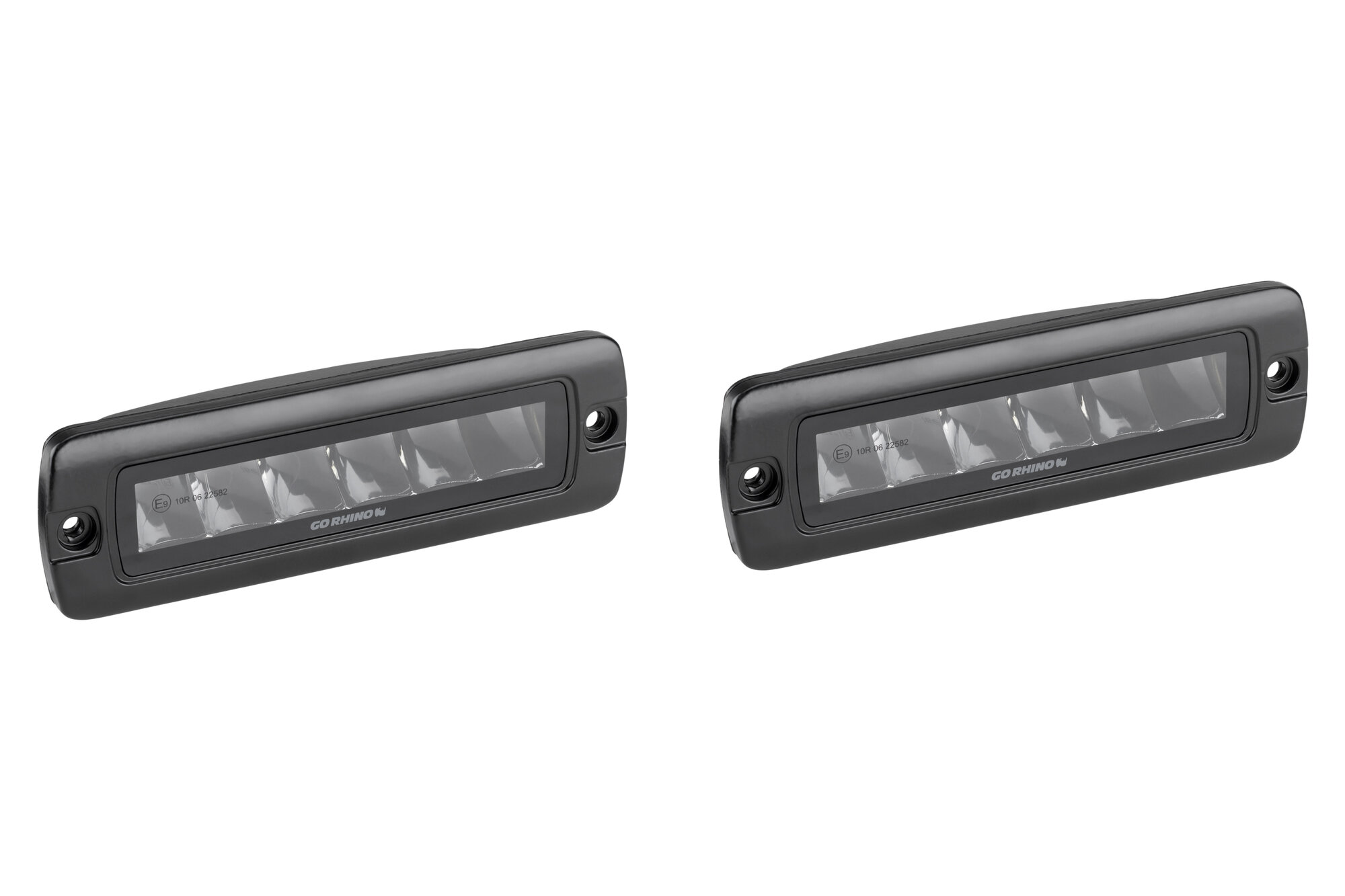 RealTruck Go Rhino 750300621SBF Xplor Blackout Series Flush Mount Sixline Lights - Spot