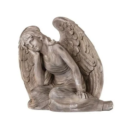 Graceful 21″ Joseph’s Studio Sitting Angel Outdoor Garden Statue | Exquisite Details