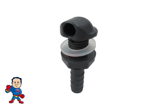 Graphite Gray Air Bleeder Valve 3/8″ Barb Hot Tub Wall Fitting – Leisure Bay Compatible