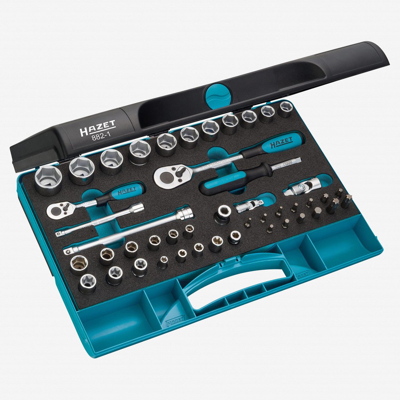 Hazet 882-1 Metric 1/4" and 3/8" Socket Set, 46 Pieces