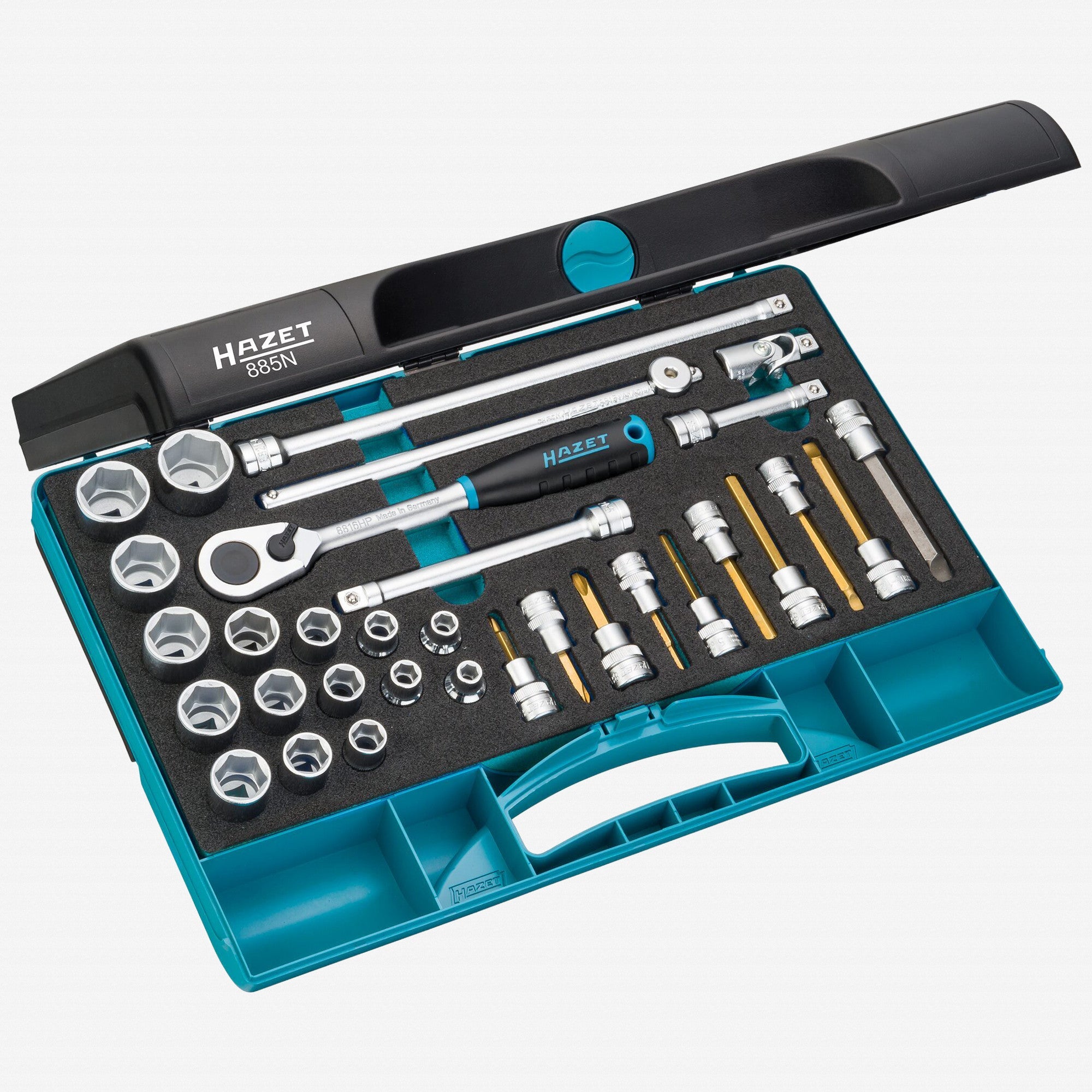 Hazet 885N 3/8" Metric Socket and Bit Socket Set, 32 Pieces