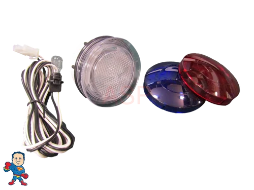 Hot Tub Light Lens Complete Kit 3 1/4″ Face 2 1/2″ Hole w/ Bulb Wire Gasket Nut