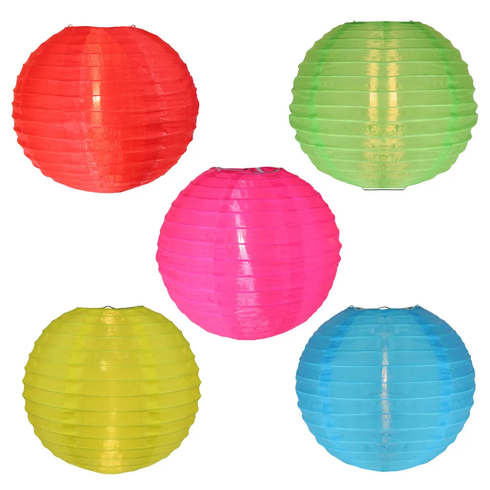 5-Count Multi-Color C7 Lantern Garden Patio Light Set, 9ft White Wire