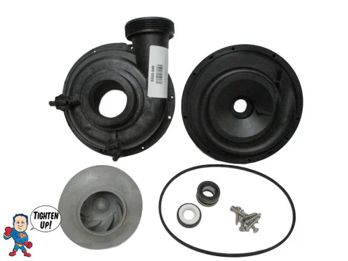 Jacuzzi Piranha/Theramax/Theraflo 48FR 2.5HP Wet End Assembly – 8 Mount, 2″ MBT Side Discharge