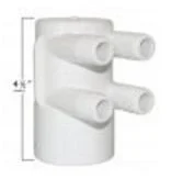 Jacuzzi Spa Manifold Water 4 Port 3/4 Inch Barb Blind End 6540-315