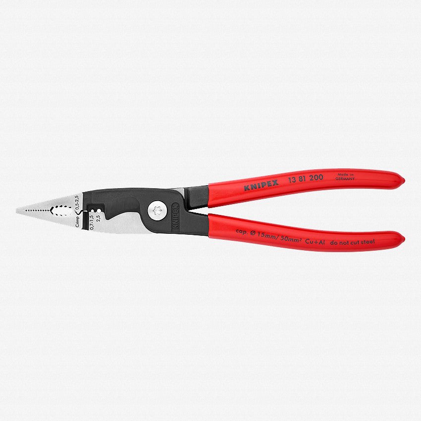 Knipex 8" Pliers for Electrical Installation (Metric Wire Sizes) - Vinyl