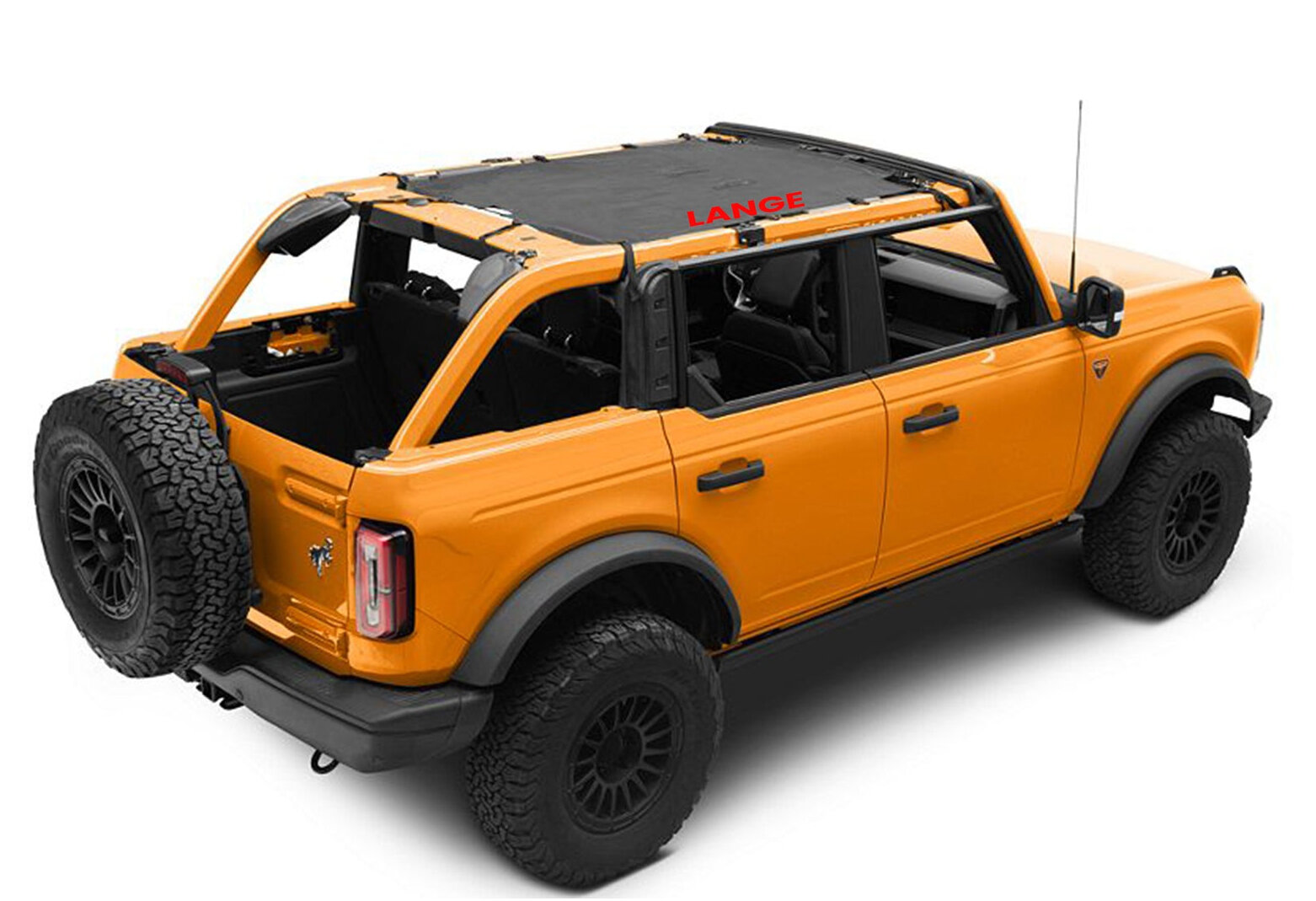 Lange Originals FBR-MST24 Mesh Bimini Sunshade Top for 21-26 Ford Bronco