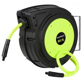 Flexzilla 3/8" x 50' ZillaGreen Enclosed Plastic Retractable Air Hose Reel