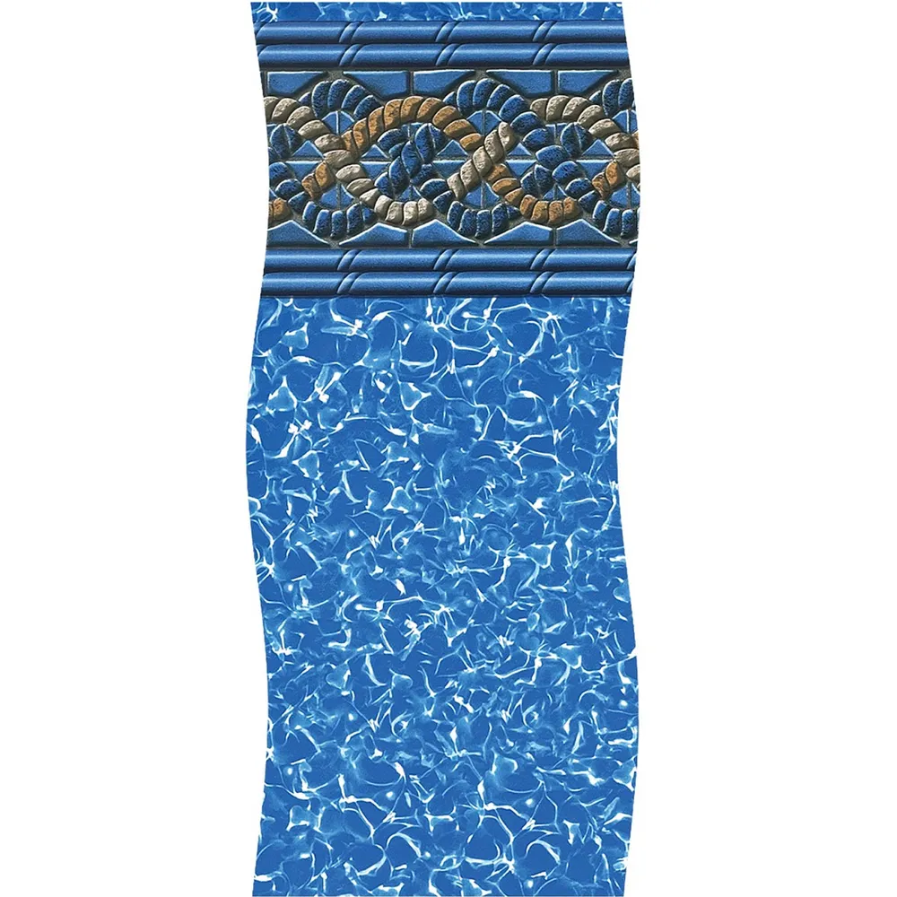 Blue and Brown Round Mystri Unibead Above Ground Swimming Pool Liner 21′
