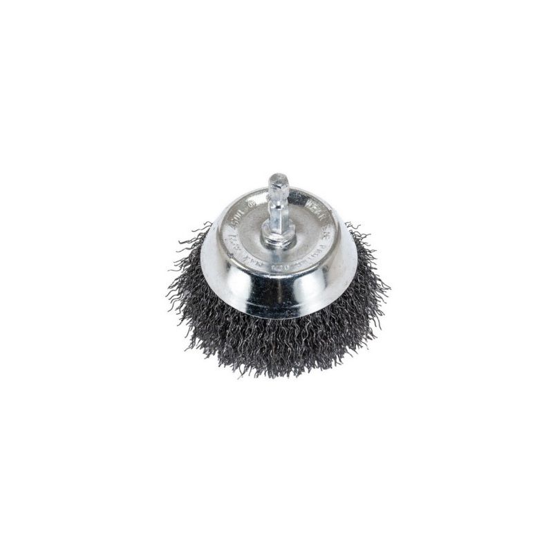 AES Industries Coarse Wire Cup Brush 1843 - 3 in 1/4 in Shank Brass-Coated