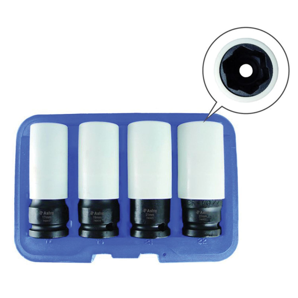 Astro Pneumatic 7404 Lug Nut Socket Set Metric Flank Drive with Spinning Protective Sleeves