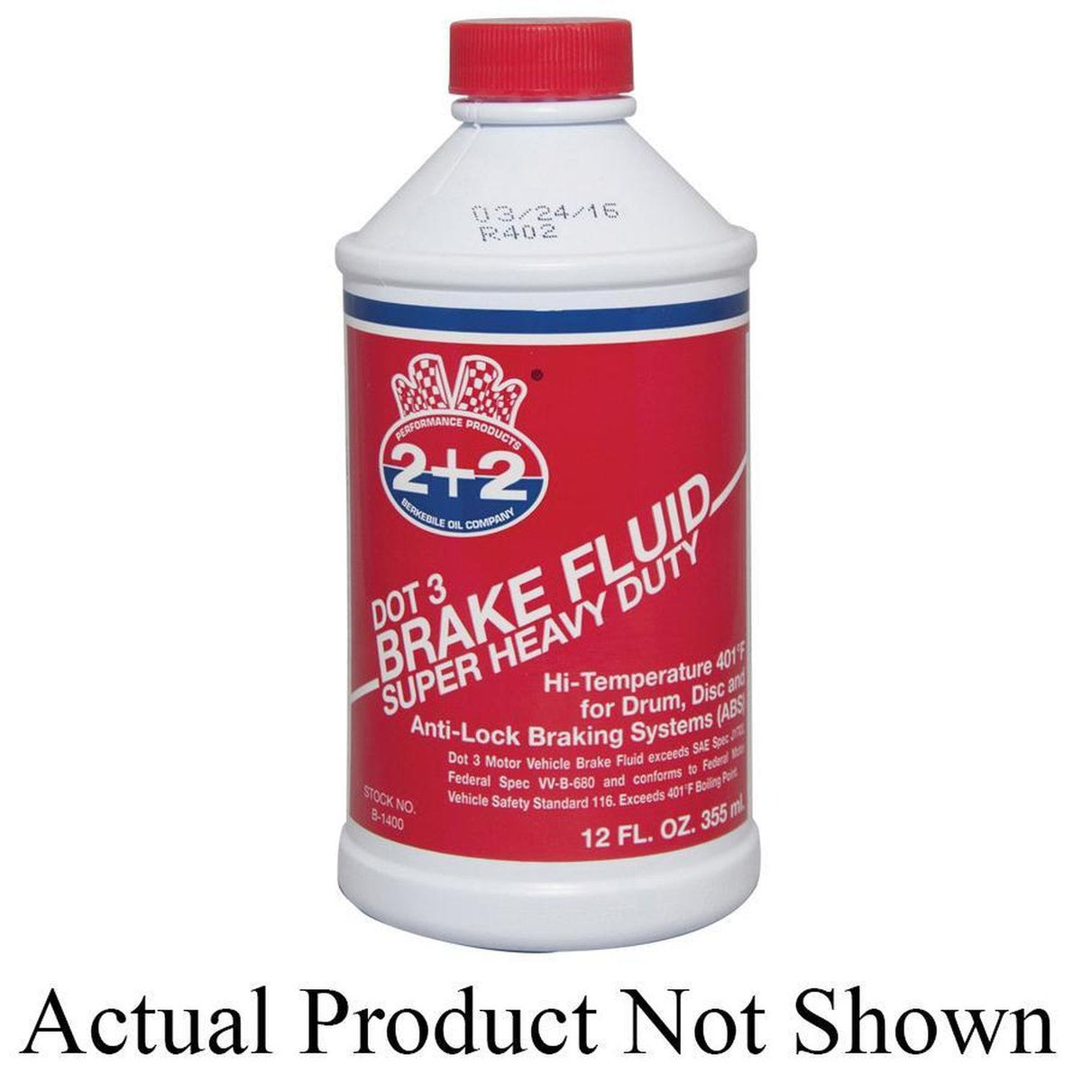 Berkeley Oil Company 2+2 DOT 3 Brake Fluid B1401 32 Fl-Oz, Amber, J1703 SAE