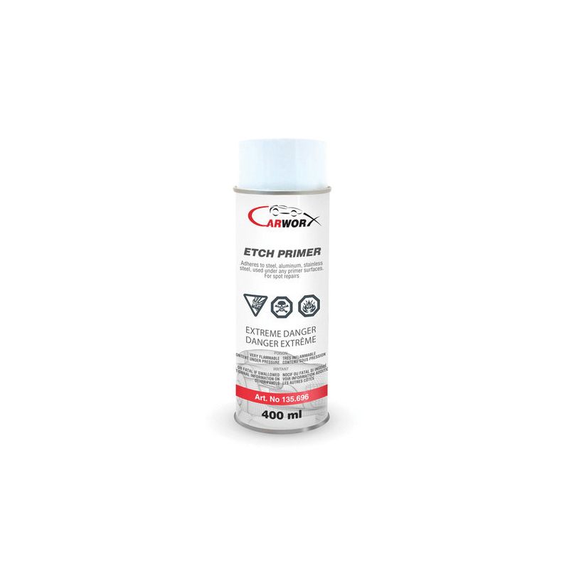 Carworx 135696 Etch Primer Spray 400 mL Gray Matte Finish for Spot Repairs