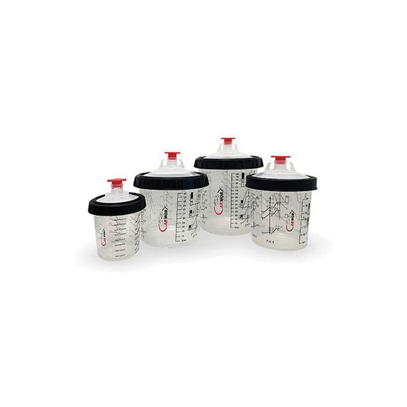 Carworx 161406 Paint Cup System 180 mL with 50 Disposable Lids, Liners and Caps