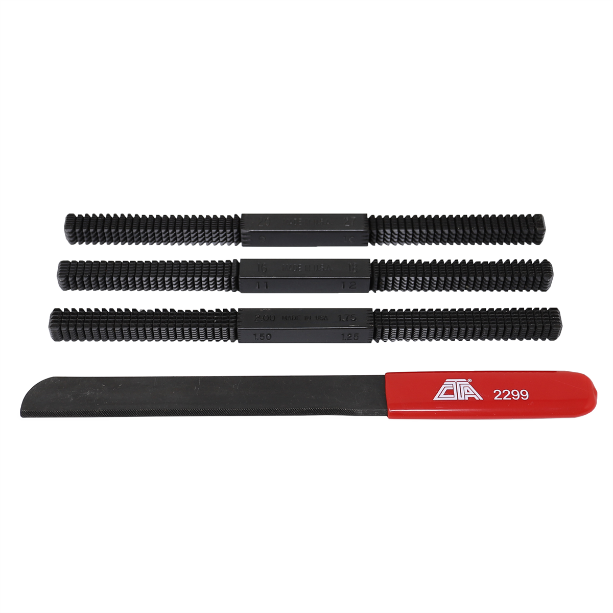 CTA Manufacturing 4 Piece Thread Restoring Kit 8185 with metric and SAE files, includes universal