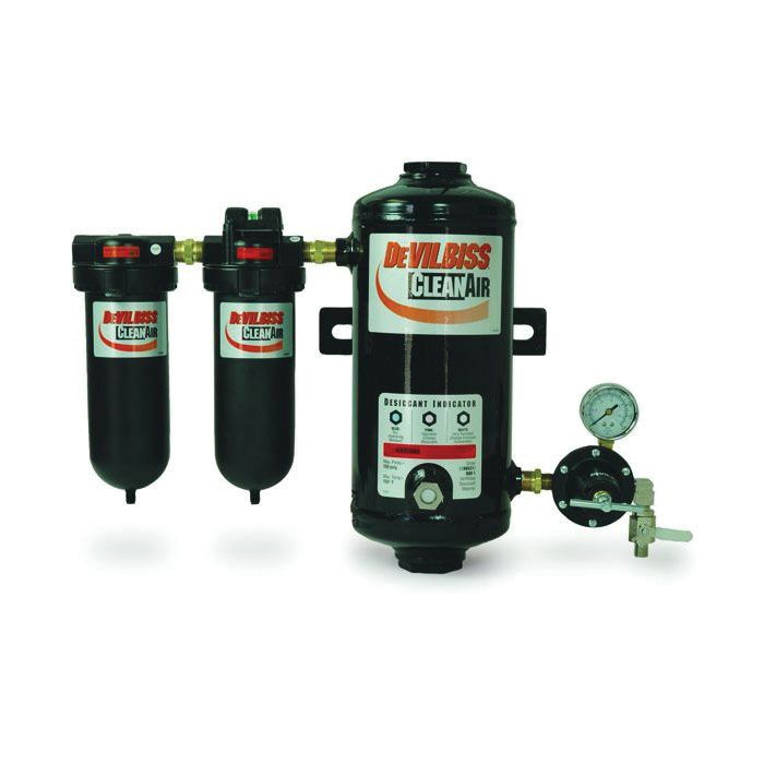 DeVilbiss DAD-500 3-Stage Desiccant Air Dryer System, 1/2 in FNPT Inlet/Outlet, 25 cfm, 150 psi