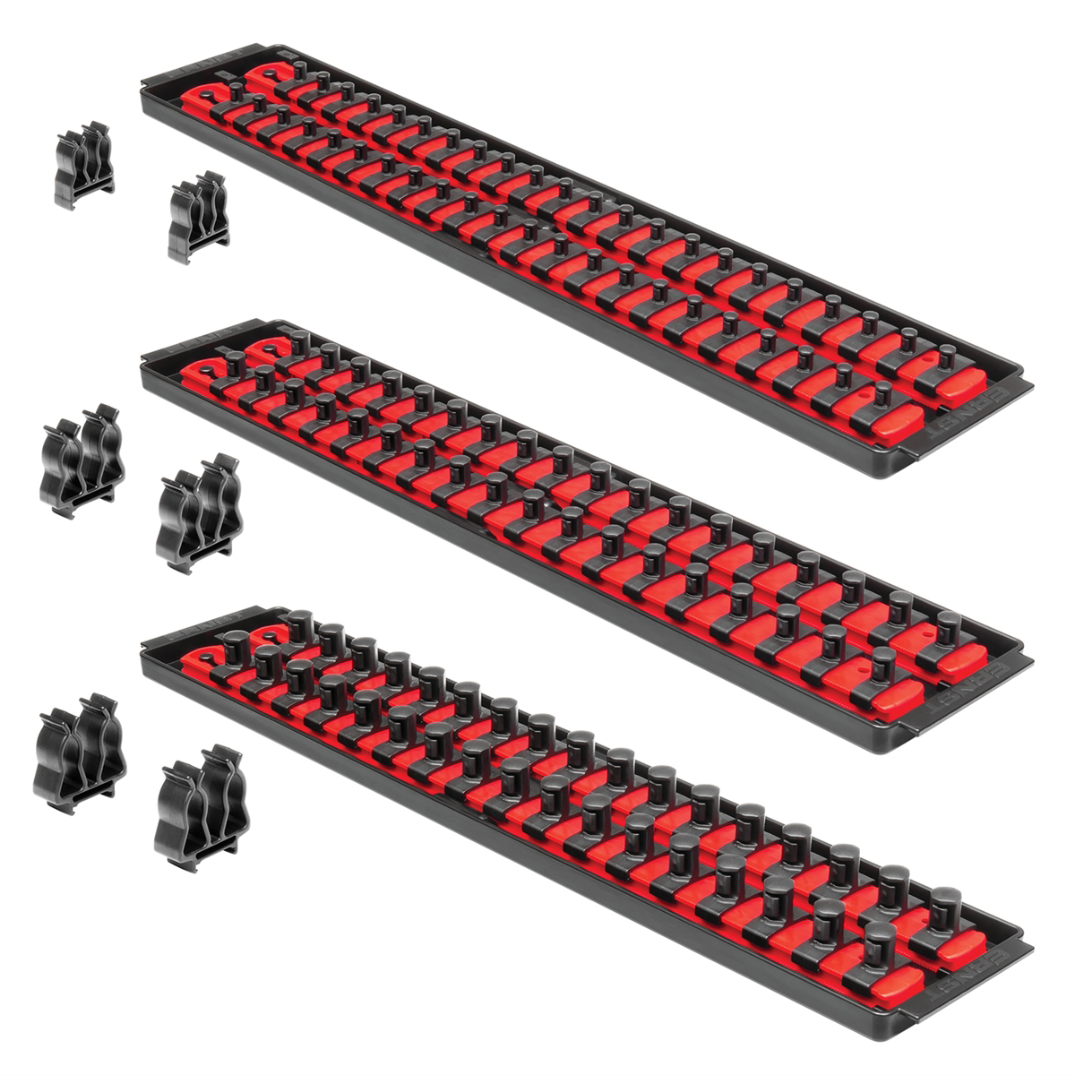 Ernst 8510 Socket Boss Combo Pack Red - Includes Rail Trays, Ratchet and Extensions