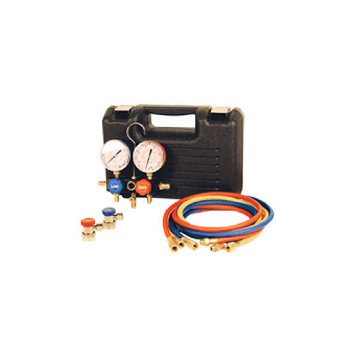 FJC Refrigerant R-134a Heavy Duty Gauge Set 6799, Includes 10' Red/Blue Hoses, 8' Yellow Hose