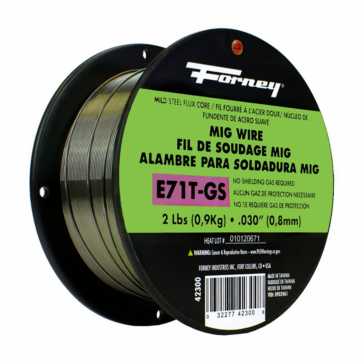 Forney E71T-GS Self-Shielded Flux-Core Welding Wire 42300 .030 in Diameter 2 lb for Outdoor Steel