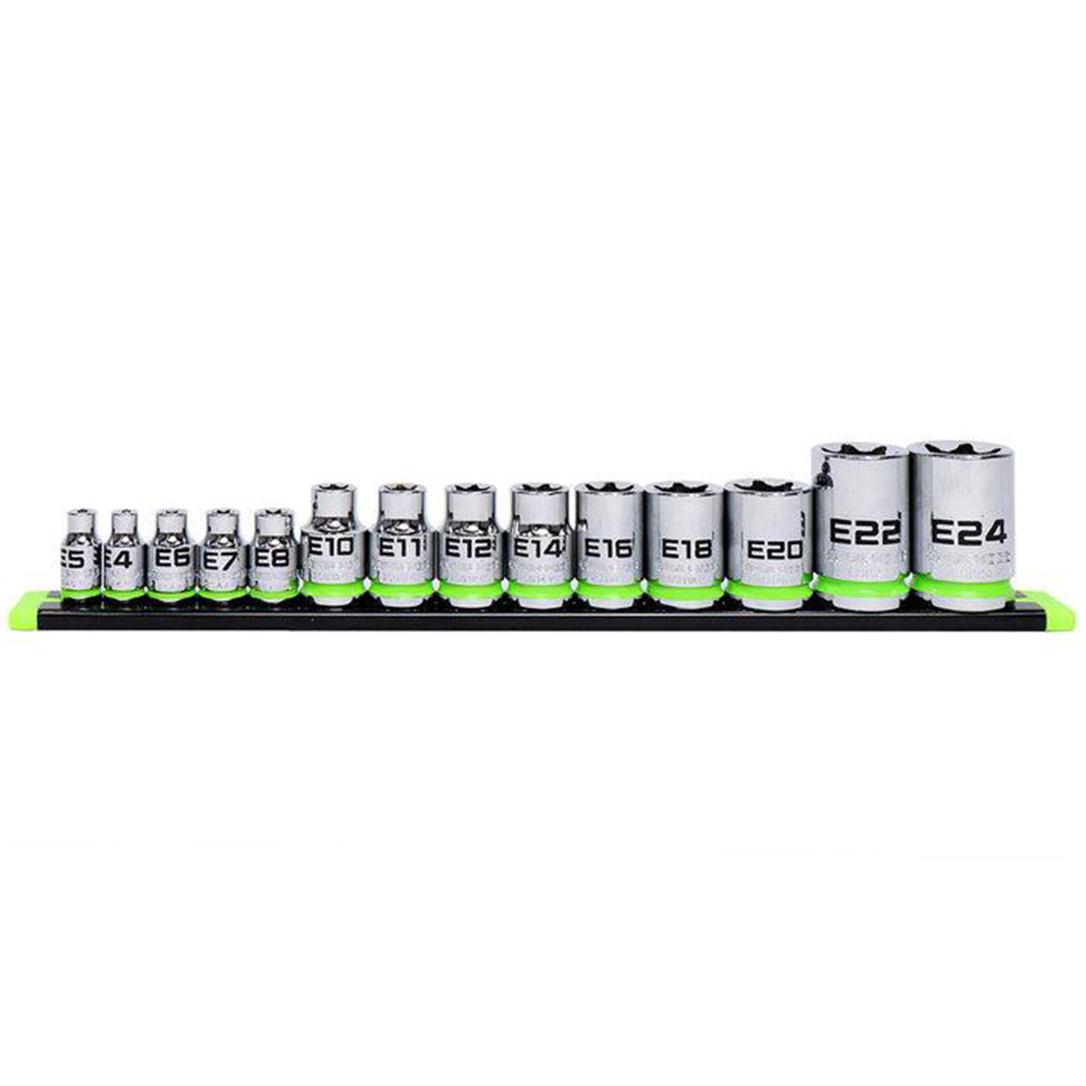 Grip Edge Tools ES14S RPT E-Star 14-Piece Socket Set, Cr-Mo Steel, Nickel Chrome Plated