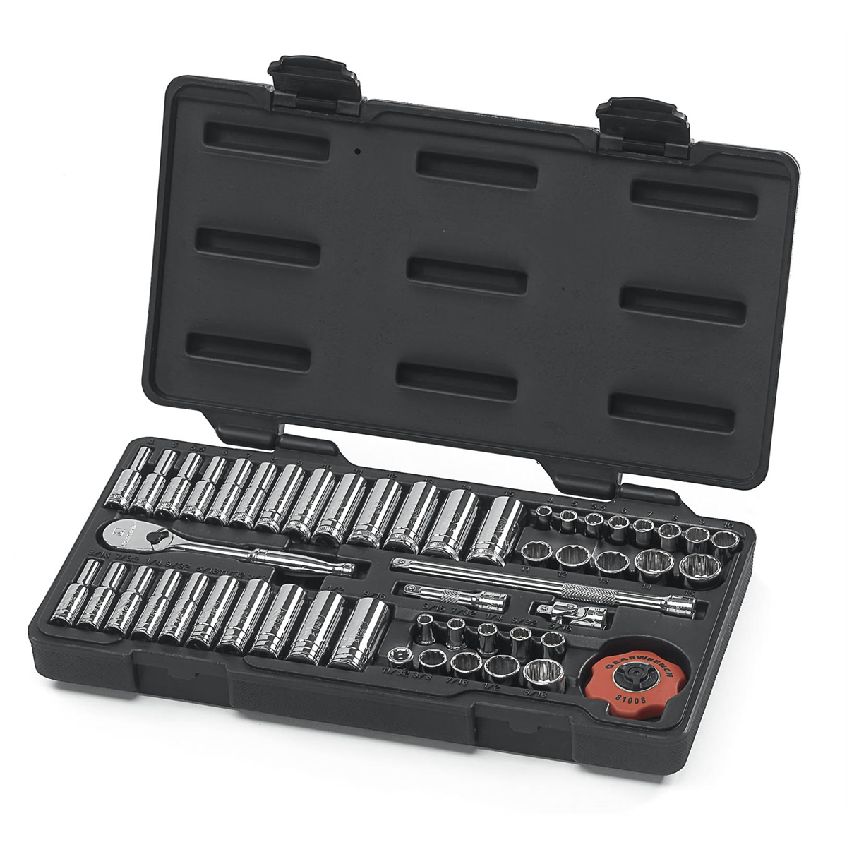 Gearwrench Set Skt Std Dp Sae & Met 1/4Dr 12Pt 51Pc