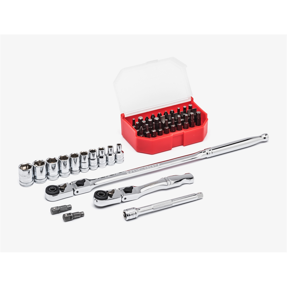Gearwrench 81032 Slim Head 45-Piece Ratchet Set with Long and Stubby 12" and 6" Ratchets