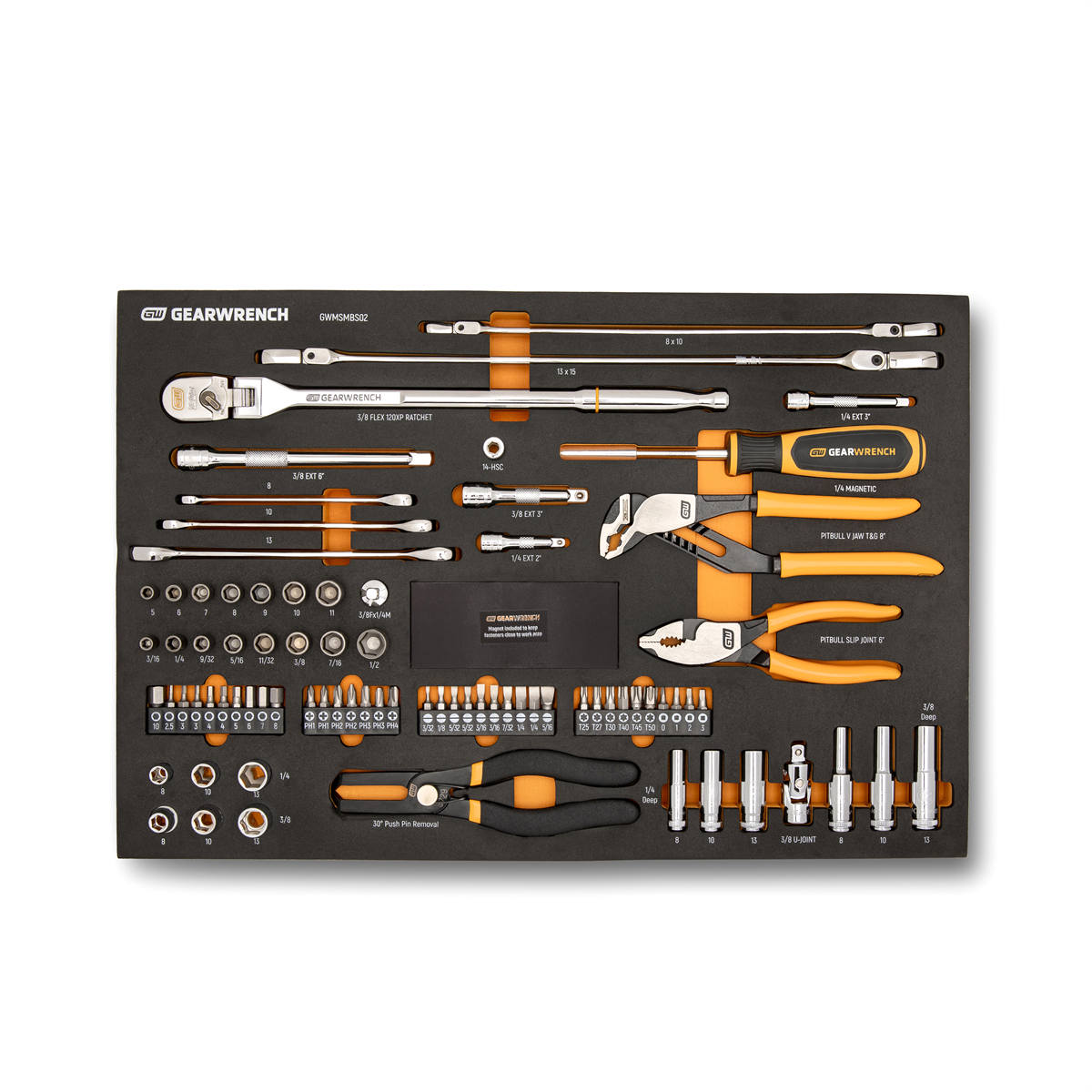 Gearwrench 82 Piece 120XP Automotive Tool Set GWMSMBS02 Foam Storage Tray