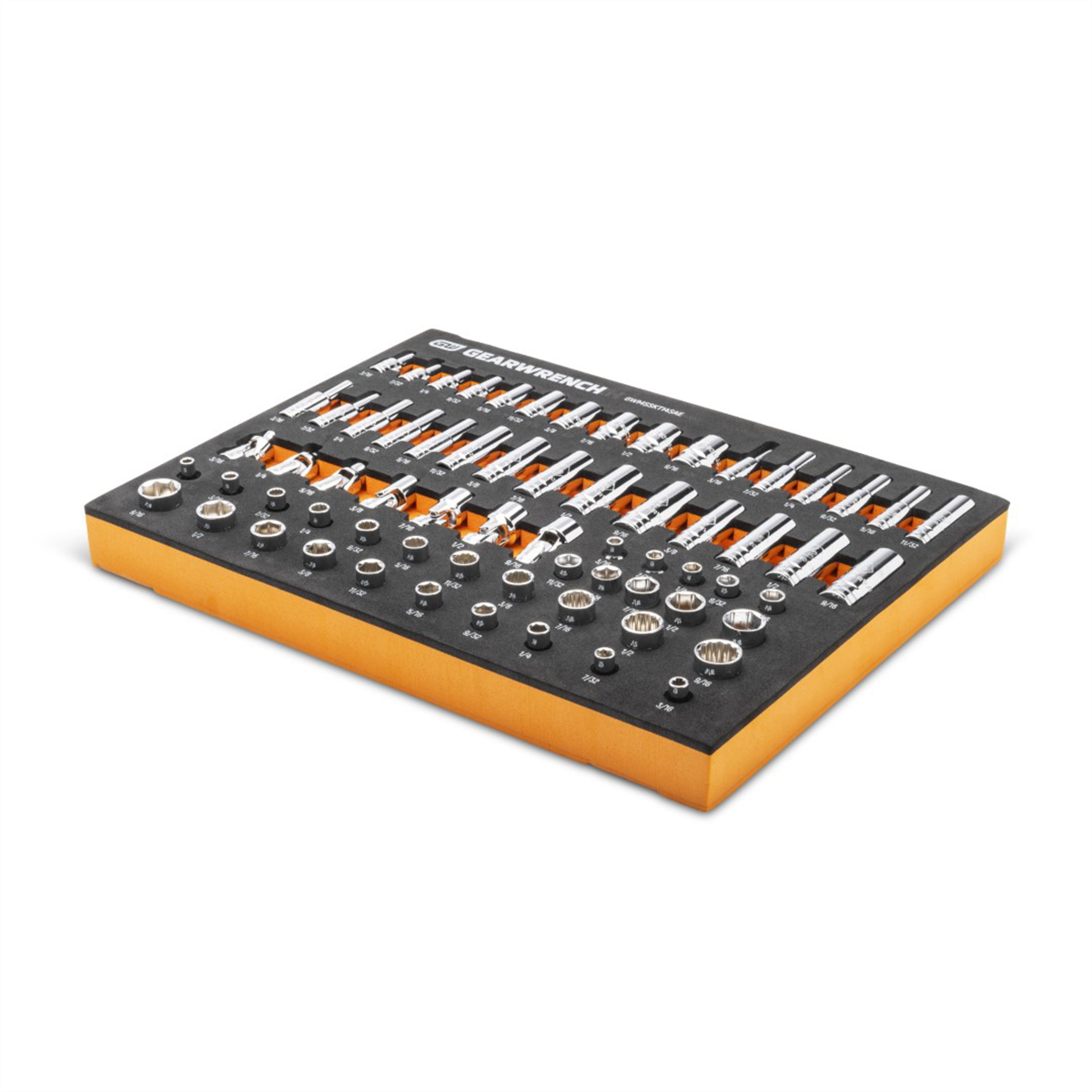 Gearwrench GWMSSKT14SAE 68-Piece 1/4" Drive SAE Socket Set with Orange/Black Foam Storage Tray