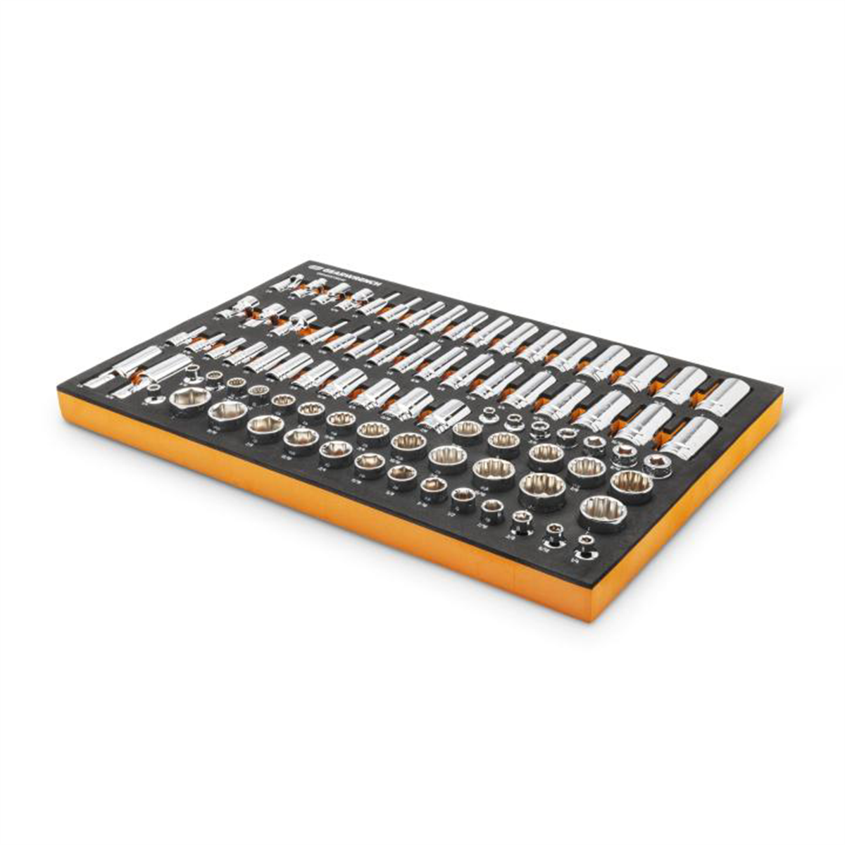 Gearwrench GWMSSKT38SAE 85-Piece 3/8" Drive SAE Socket Set with Orange/Black Foam Storage Tray