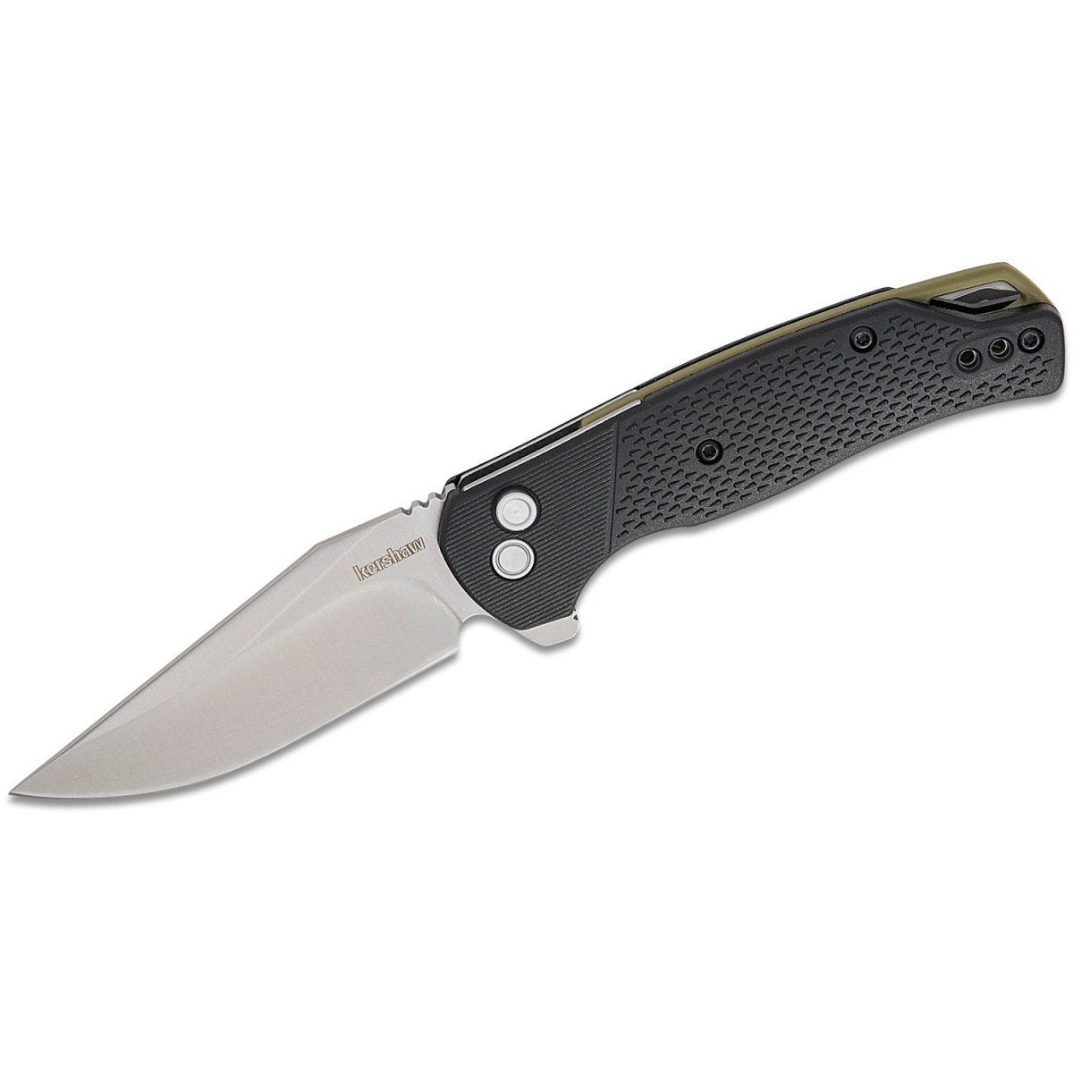 Kershaw Runoff Open Button Lock Clip-Point Pocket Knife - Model 1429, Compact Design