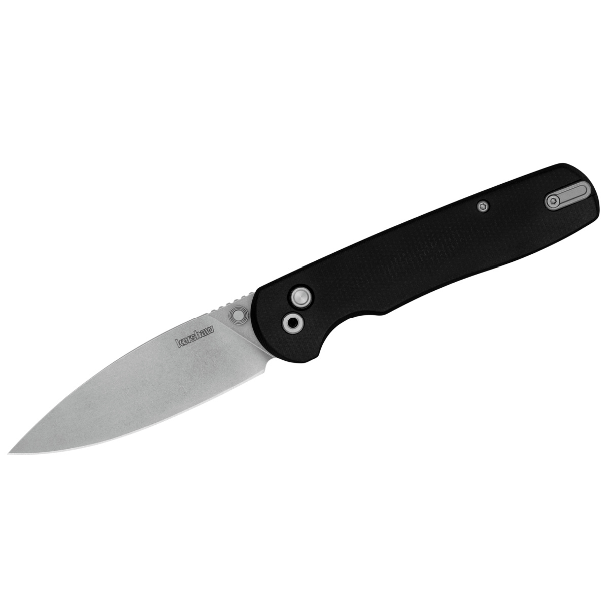Kershaw 2054 Remnant Manual Open Knife with Button Lock, D2 Spear Point Blade, Stonewashed Finish
