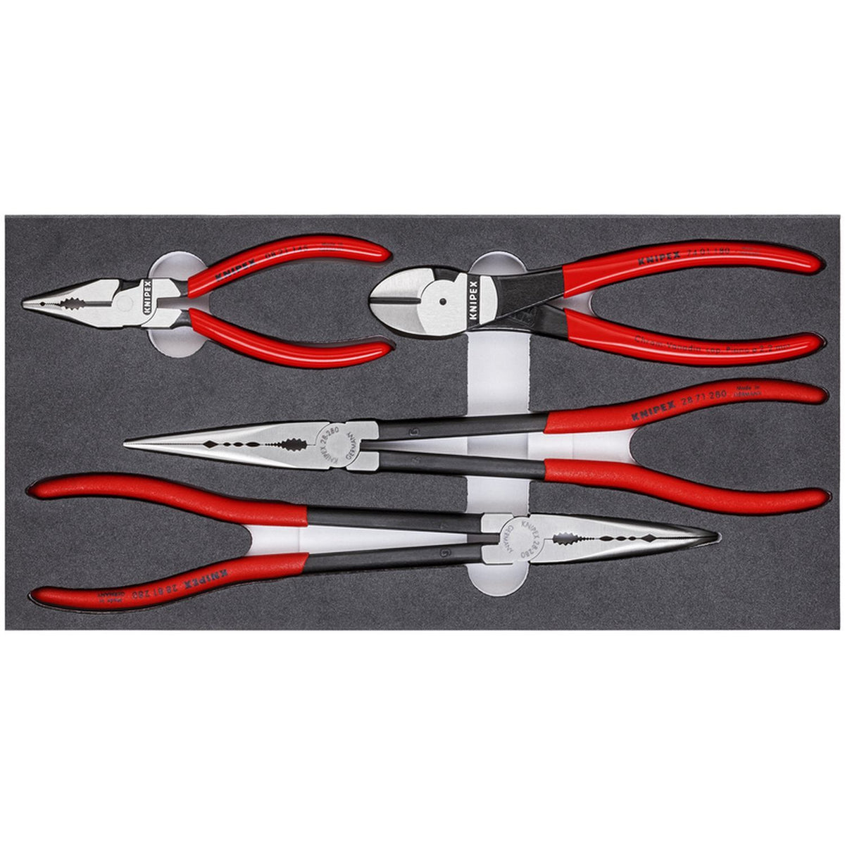 Knipex 002001V16 4-Piece Automotive Pliers Set with Foam Tray